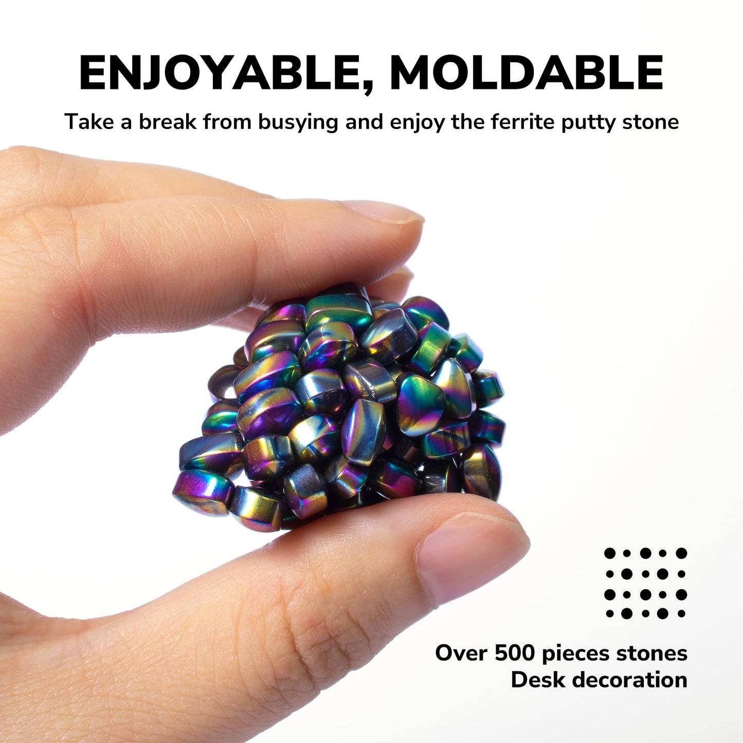 Over 500 Colorful Weak Magnetic Ferrite Putty Stones Desk Fidget Toys For Adults.