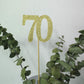 Giuffi 70th Birthday Centerpiece Sticks - Pack of 10 Gold Glitter Table Toppers, Wood, Model 70-10G