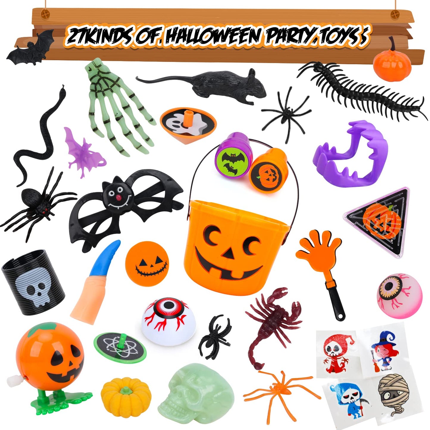 TOY Life Halloween Party Favors - Bulk Halloween Prizes & Non-Candy Treats for Kids
