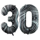 Goer Number 30 Balloons For 30Th Birthday Party Decorations,42 Inch Jumbo Foil Helium Balloons For 30Th Anniversary (Marble Black)