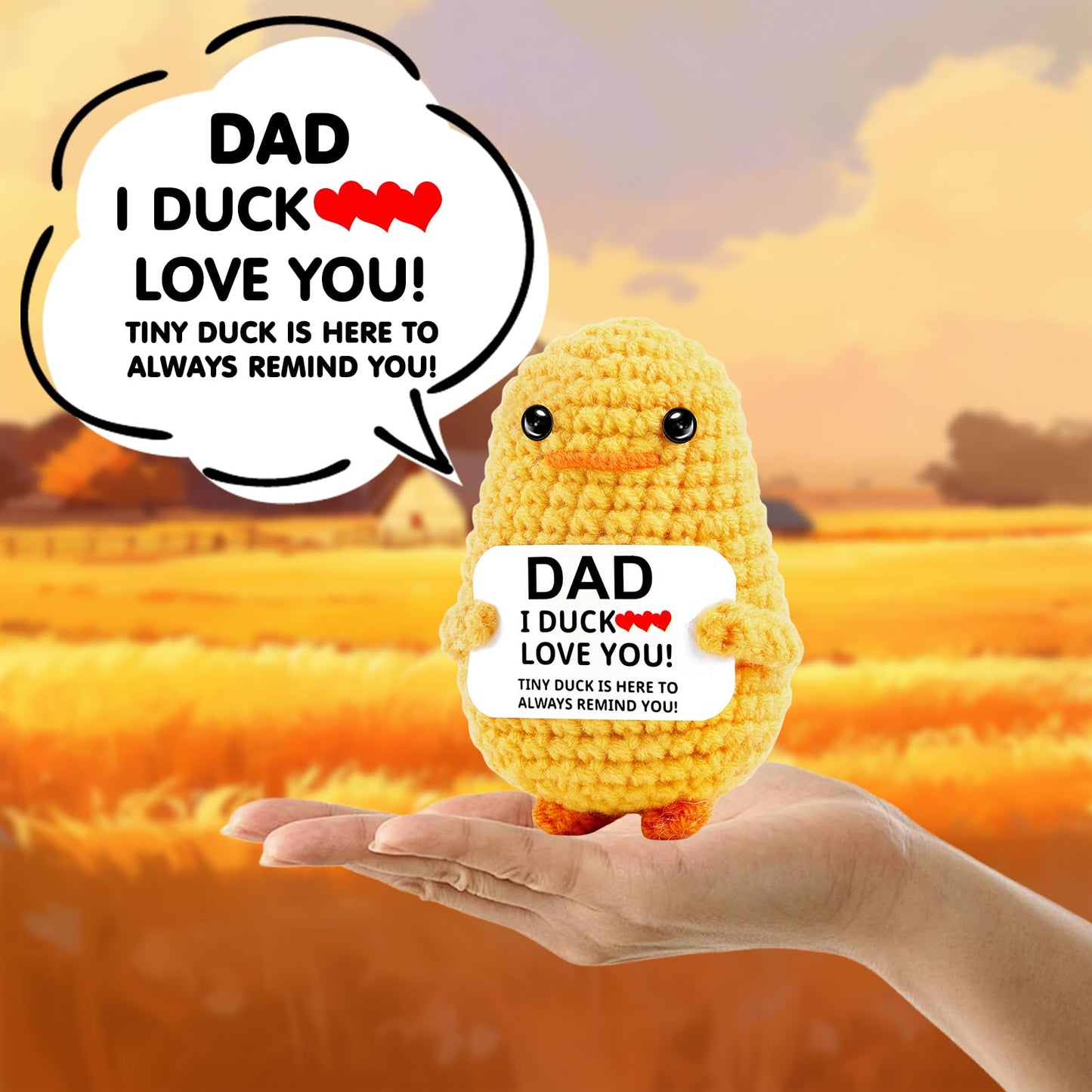 Lestp Funny Gifts Women Positive Dad Duck Emotional Support Crochet Nuggets Pickle Plush Partner Cute Birthday Gift Gag Metal He
