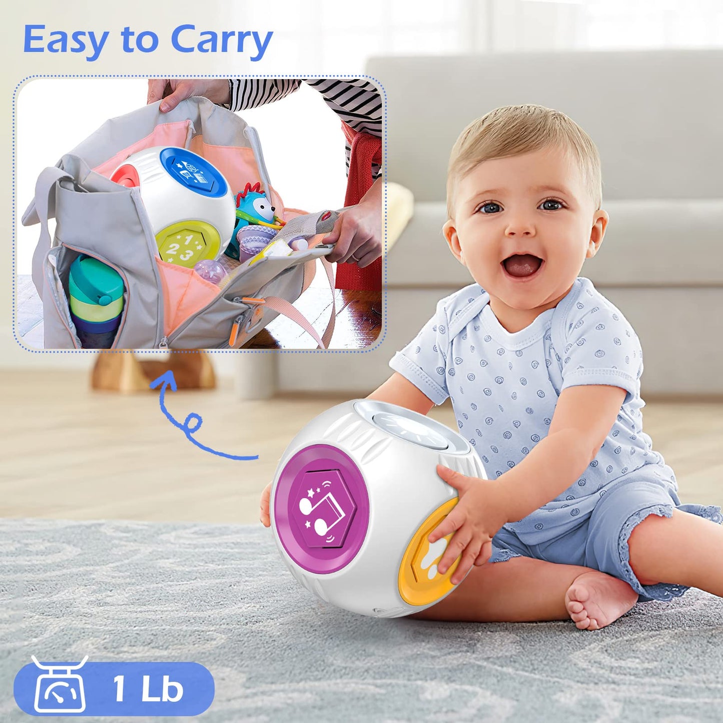 Talkfun Bilingual Musical Learning Cube Toddler Toys Age 1-2, English Spanish Educational Toy For 1+ Yr 9-12 18 Month Development, First Christmas 1St Birthday Gifts For One Year Old Boy Girl