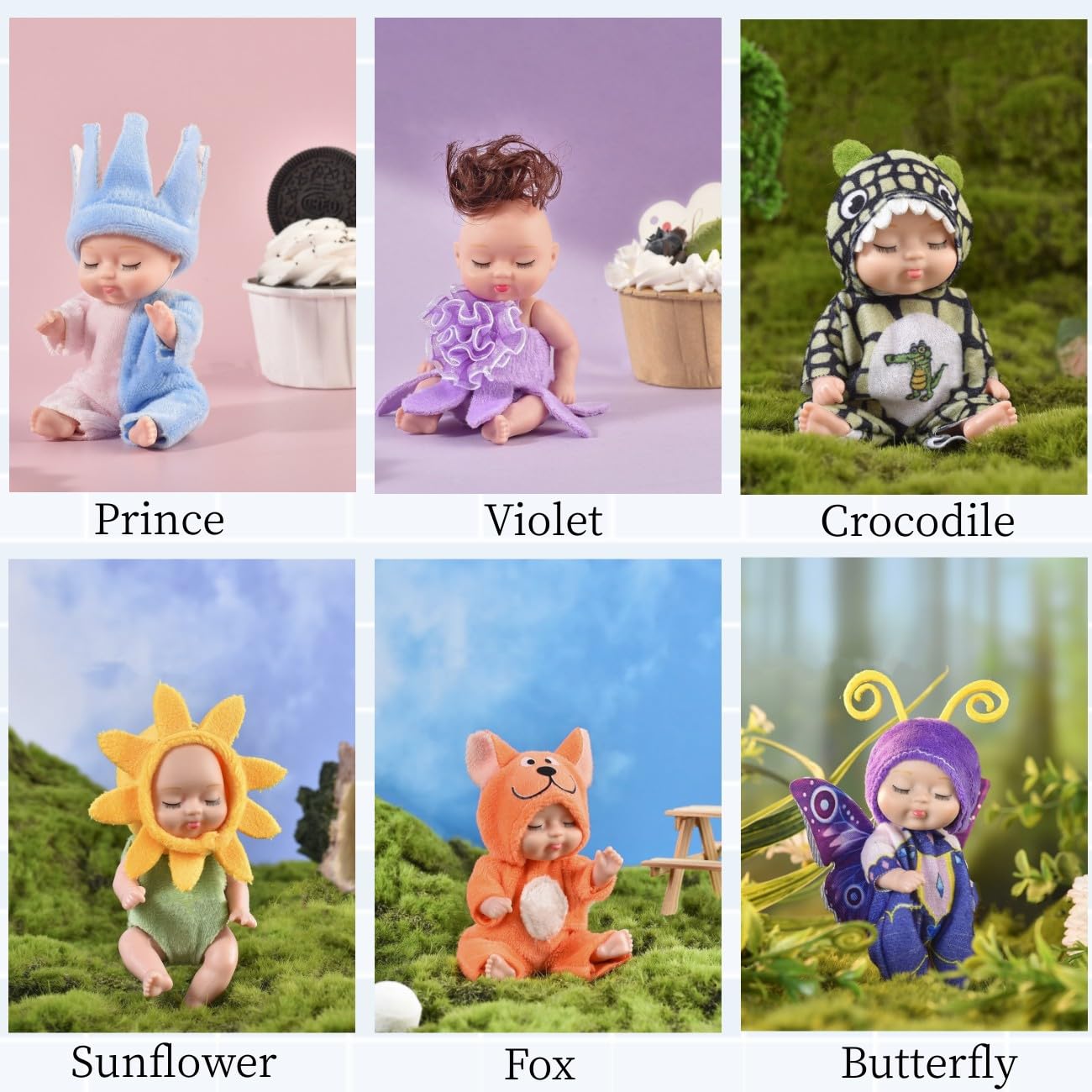 Tisden 4 Inch Mini Baby Dolls 6Pcs Set Cute Realistic Baby Dolls Toys With Handmade Doll Clothes For Suitability Kids 3 And Up F