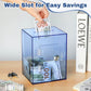 Imeepa Clear Acrylic Piggy Bank With Lock And Key For Kids Adults, Openable Money Saving Box For Cash Coins Real Money (Blue)