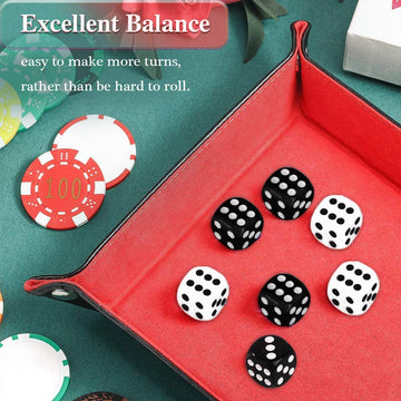 Powerking 100 Count Premium 16Mm Black & White Dice Set - Standard Size, Durable Acrylic - Perfect For Board Games, Classroom Le