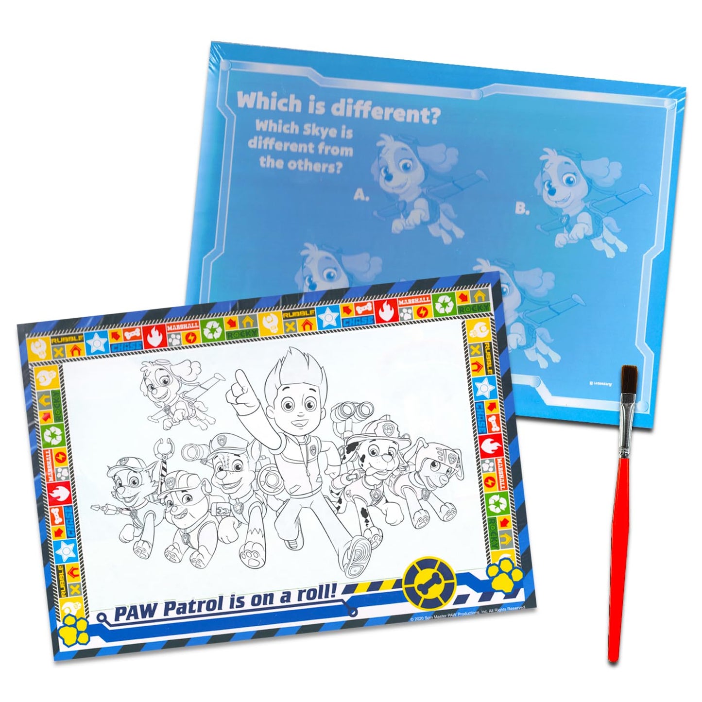 Bendon Paw Patrol Imagine Ink Coloring Book Set - Reusable Painting Book with Brush, Activity Set for Kids