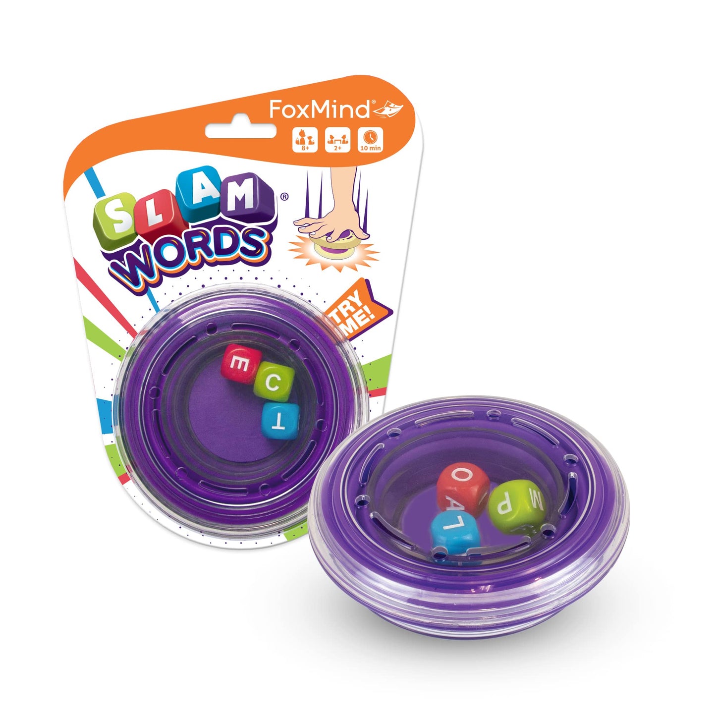 Foxmind Slam Words Quick Word Game, Educational Alphabet Dice Games To Improve Vocabulary, 20 Minute Travel Board Games For 2 Or