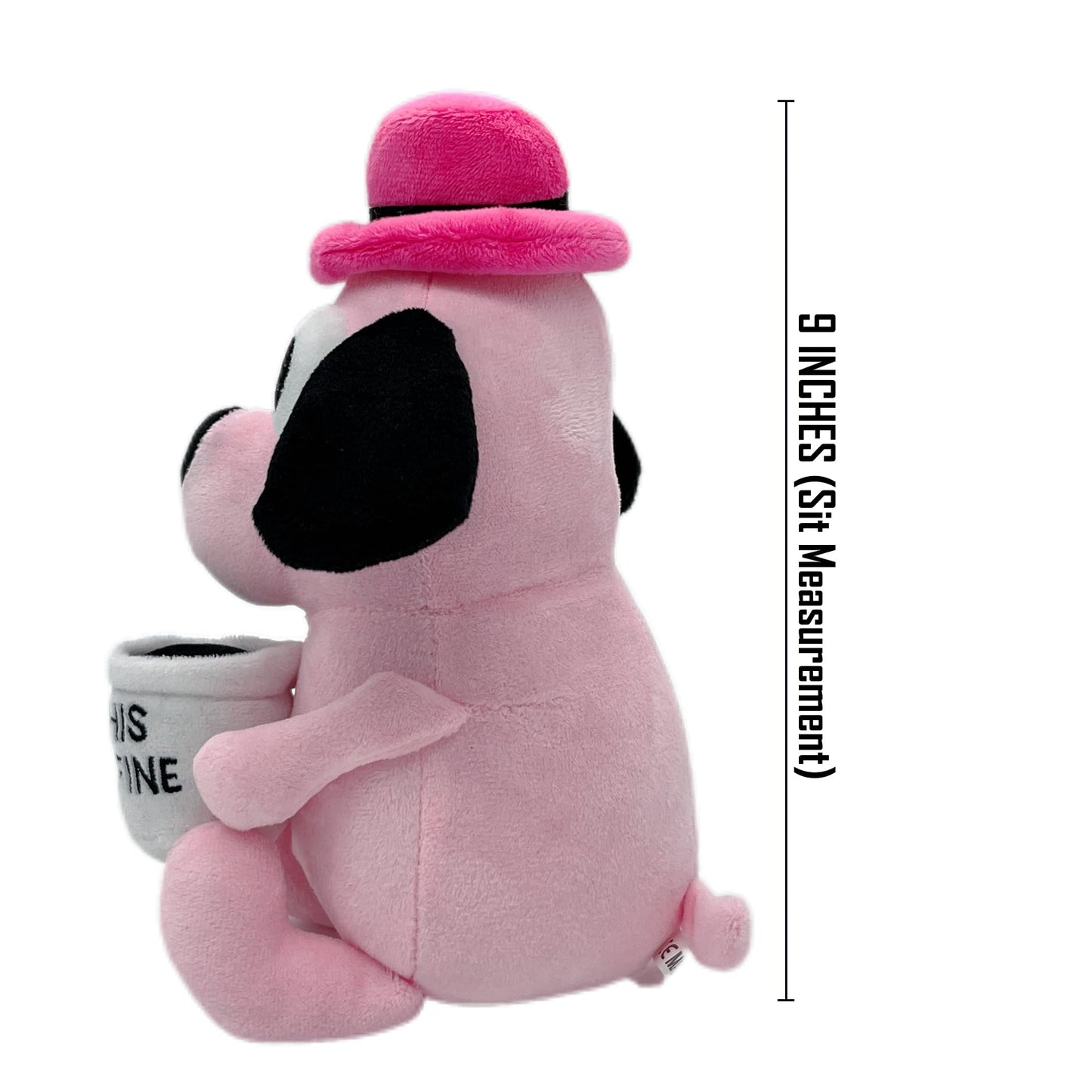 Tavashome Funny Pink This Is Fine Dog Plushie, 11'' Inches, Coffee Drinking Puppy Dog Stuffed Animal Soft Dolls Plushies, Inspir