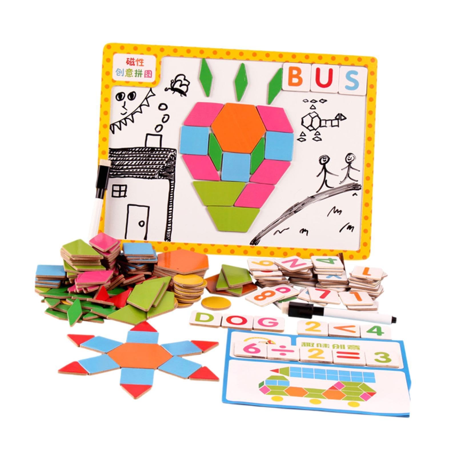 The Style Sutra Wooden Pattern Blocks Set Wood Building Blocks For Children Preschool Aged 3+