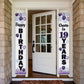 LASKYER Happy 19th Birthday Decorations,19th Purple Balloon Birthday Theme Door Hanging Banner Sign,Cheers to Nineteen Years Old