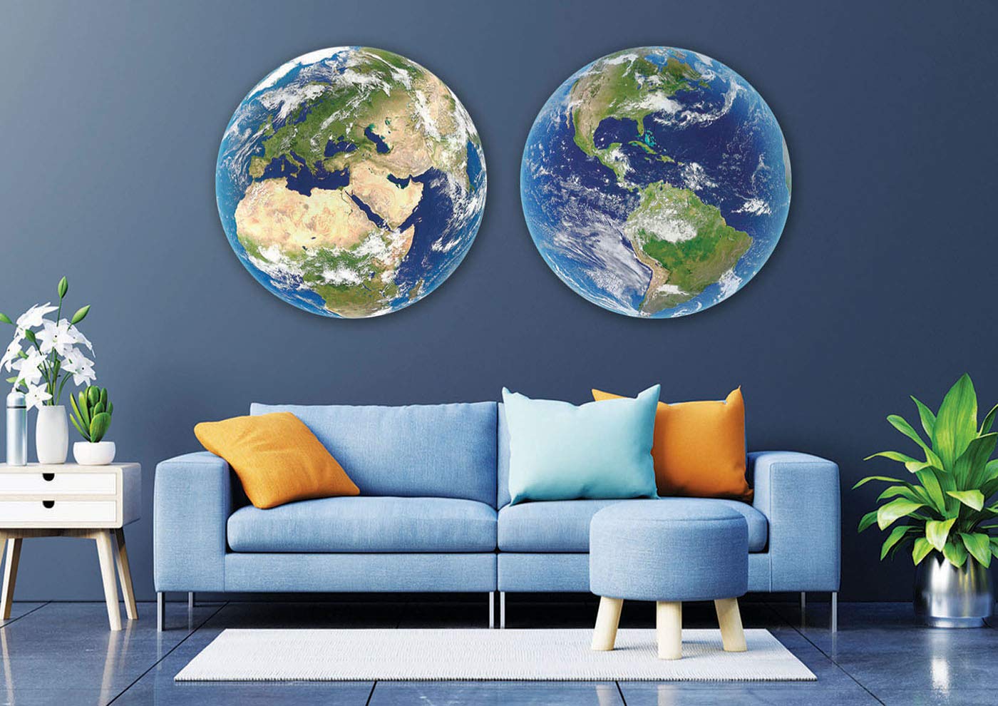Educa Round Planet Earth Puzzles - 2 x 800 Pieces, Multicolour, Model 19039, Cardboard