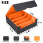 Afiing 4-Row Trading Card Storage Box - Holds 3200+ Cards, 48 Dividers & 4 Stoppers, Card Deck Box For Mtg Tcg Sports Cards - In
