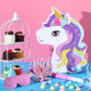Harrycle Small Unicorn Piata with Piata Stick Blindfold Rainbow Cute Unicorn Piata Pink Unicorn Birthday Party Supplies for Prin