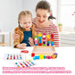 LovesTown Wooden Stacking Beads Toy - Montessori Educational Preschool Toy, Medium, Multi Color, Model HLT2686