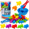 Naodongli Counting Animals Color Sorting Stacking Matching Games With Rainbow Bowls Montessori Preschool Educational Learning Ac
