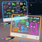 2Pack 16 Led Drawing Board for Kids Rechargeable, Portable Doodle Glow LED Note Board with 7 Colors, Light Up Acrylic Dry Erase 