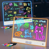 2Pack 16 Led Drawing Board for Kids Rechargeable, Portable Doodle Glow LED Note Board with 7 Colors, Light Up Acrylic Dry Erase 