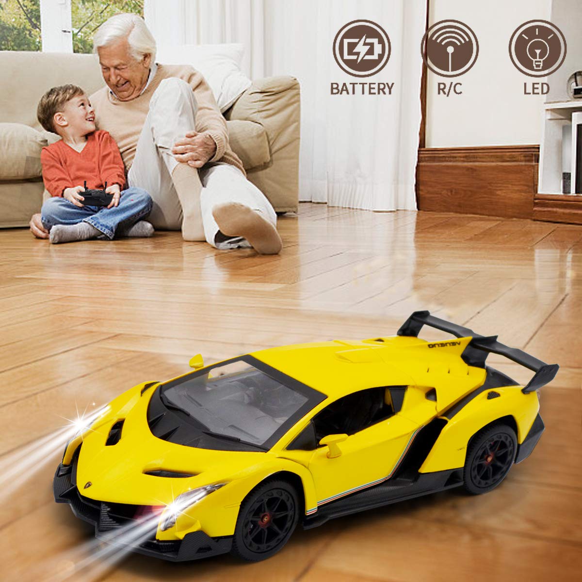 LAFALA Remote Control Car RC Cars Racing Car 1:18 Licensed Toy RC Car Compatible with Lamborghini Model Vehicle for Boys 6,7,8 Y