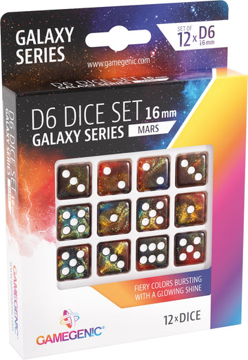 Galaxy Series Nebula D6 Dice Set | Set Of 12 Six-Sided Dice | Premium Quality Resin Dice For Dice Games, Board Games And Card Ga