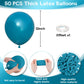 Jobkoo Peacock Blue Balloons 12 Inch, 50 Pcs Turquoise Blue Balloon Teal Blue Latex Balloons Matte Dark Teal Aqua Blue Helium Ba