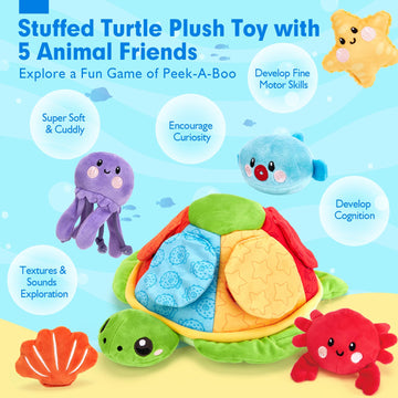Hahaland Baby Toys For Babies 6-12 Months - Baby Toys Stuffed Animals Soft Crinkle Sensory Toys For 0-6 6-12 Months Old Toddlers 1 Year Old Boy Birthday Gift For Baby Boys Girs Toy