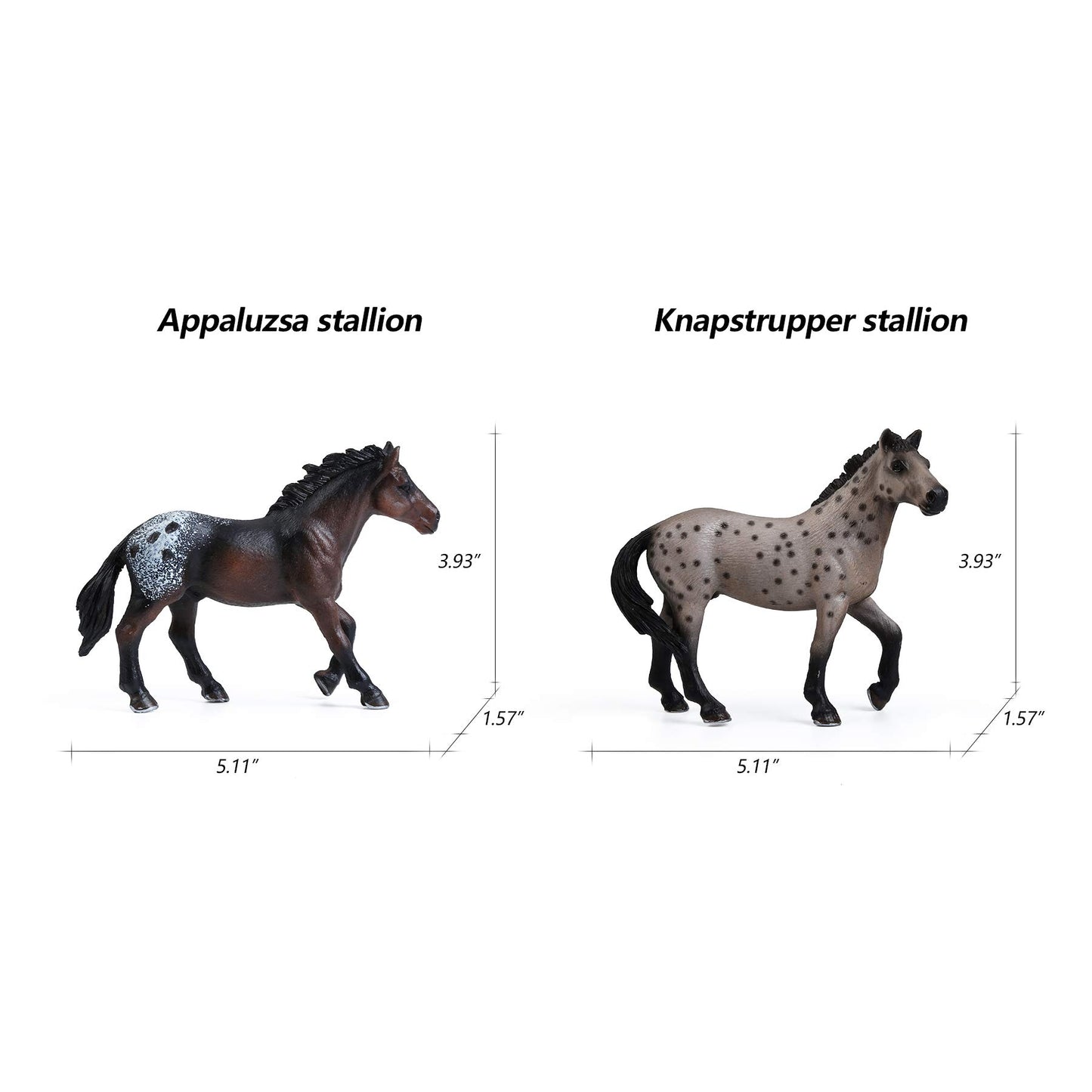 Uandme 8Pcs Big Horse Mare And Stallion Toy Figures, Plastic Horse Figurines, Horse Animal Toys For Girls And Boys, Horse Club Cake Topper Party Decoration