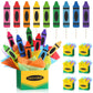 Fuutreo 6 Sets 96 Pcs Crayon Themed Party Centerpieces Decorations Back to School Table Toppers with Paper Box Crayon Cutouts Ti