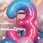 Rainbowq Number 3 Balloon 40 Inch For Boy Or Girl Big Starry 0-9 Foil Mylar Large 3 Number Balloon Happy 3Rd Birthday Party Anni
