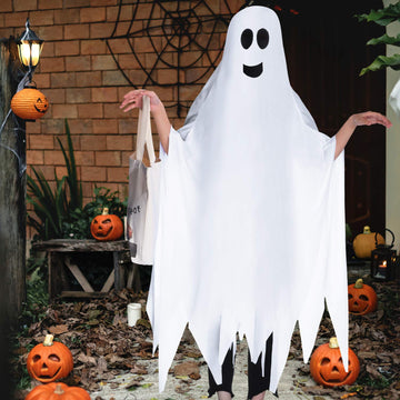 Geyoga Ghost Halloween Costume Tattered Gown Cosplay Role Play Supply Fancy Dress Costume For Child Over 8 Years Old, 4.27 X 3.94 Feet (Smile Style)