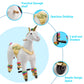 Pipleo Unicorn Ride-On Toy for Kids, Plush Mechanical Animal, Medium Size, Rainbow Color, No Battery, Max Load 165 LBS, Model 202