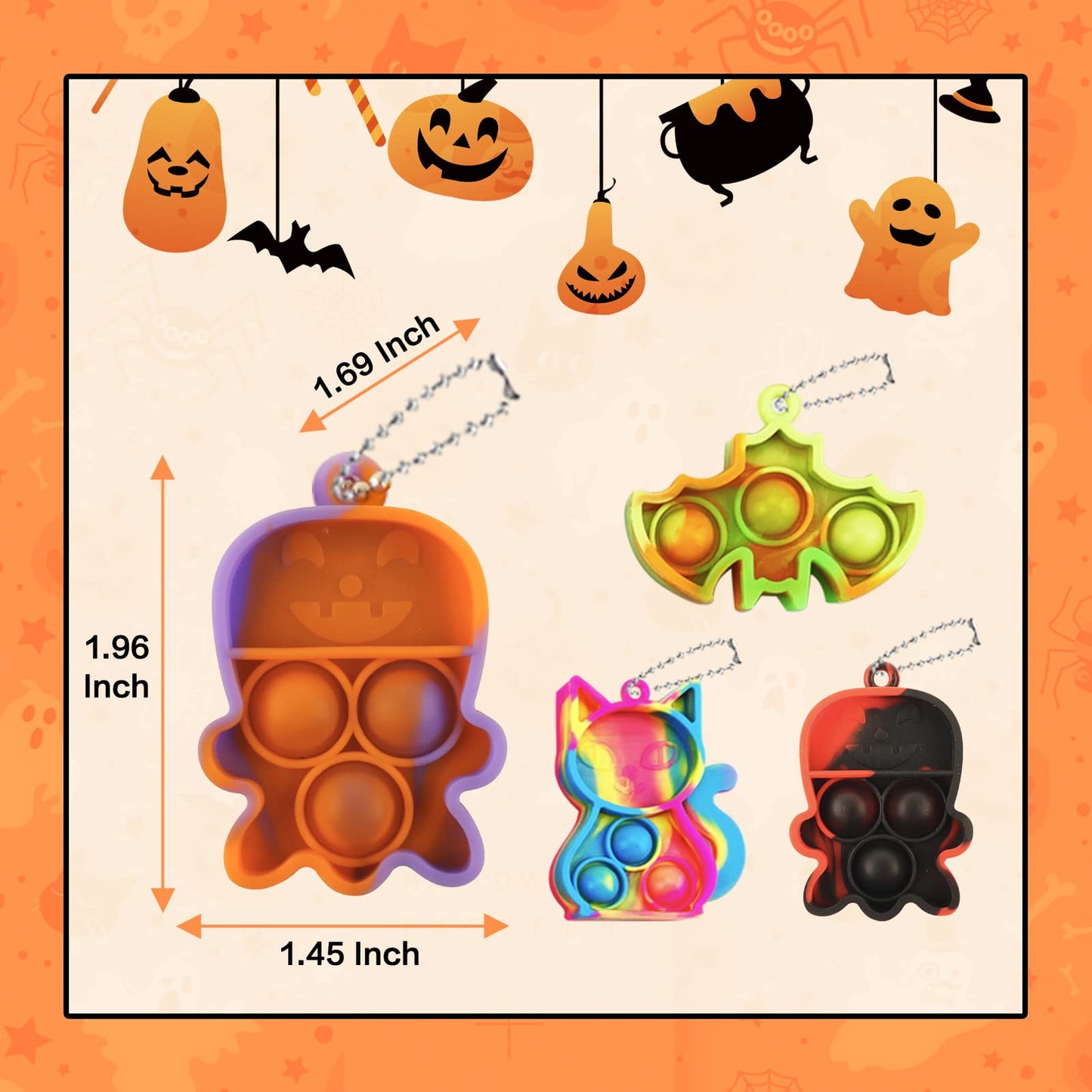 Jdsty 32Pcs Halloween Mini Pop Fidget Toys Packs For Kids Girls Boys Halloween Party Favors Halloween Treat Bags Gifts Stress Re