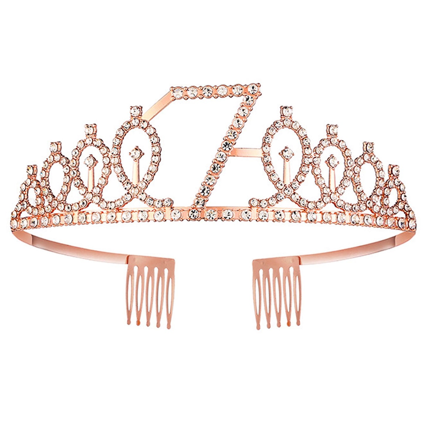 7Th Birthday Tiaras And Crowns For Women Girls, Birthday Decorations Rose Gold Sash Crystal Tiara Party Supplies