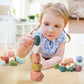 Jenaai 60 Pcs Stacking Rocks Montessori Toys For 1+ Year Old Colorful Wooden Balance Stones Baby Easter Basket Stuffers Blocks S
