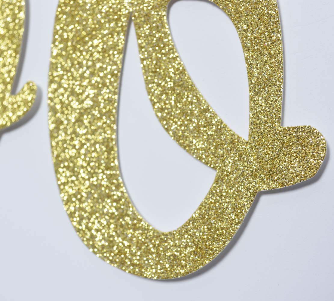 Born Two Be Wild Glitter Banner, Two Years Old Banner, 2nd Birthday Party Decor (Gold)