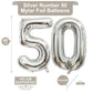 LHOAVWE 40 Inch Silver 50 Foil Mylar Balloons - Jumbo Digital 50th Birthday Party Decorations