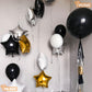 Black Star Balloons 18 Inch, 10 Pcs Black Star Shaped Mylar Helium Foil Metallic Balloon For Birthday Party Decorations Baby Sho