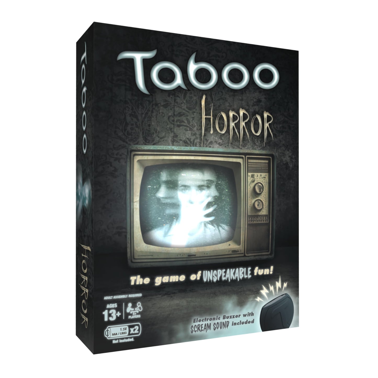 Taboo: Horror Edition Party Board Game, Horror Genre Themed Trivia Word Game with Screaming Buzzer, Game for 2 Players or More, 