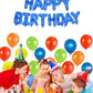 Toniful Blue Happy Birthday Balloons 16 Inch Mylar Foil Letters Birthday Sign Banner Balloon Bunting Reusable Ecofriendly Materi