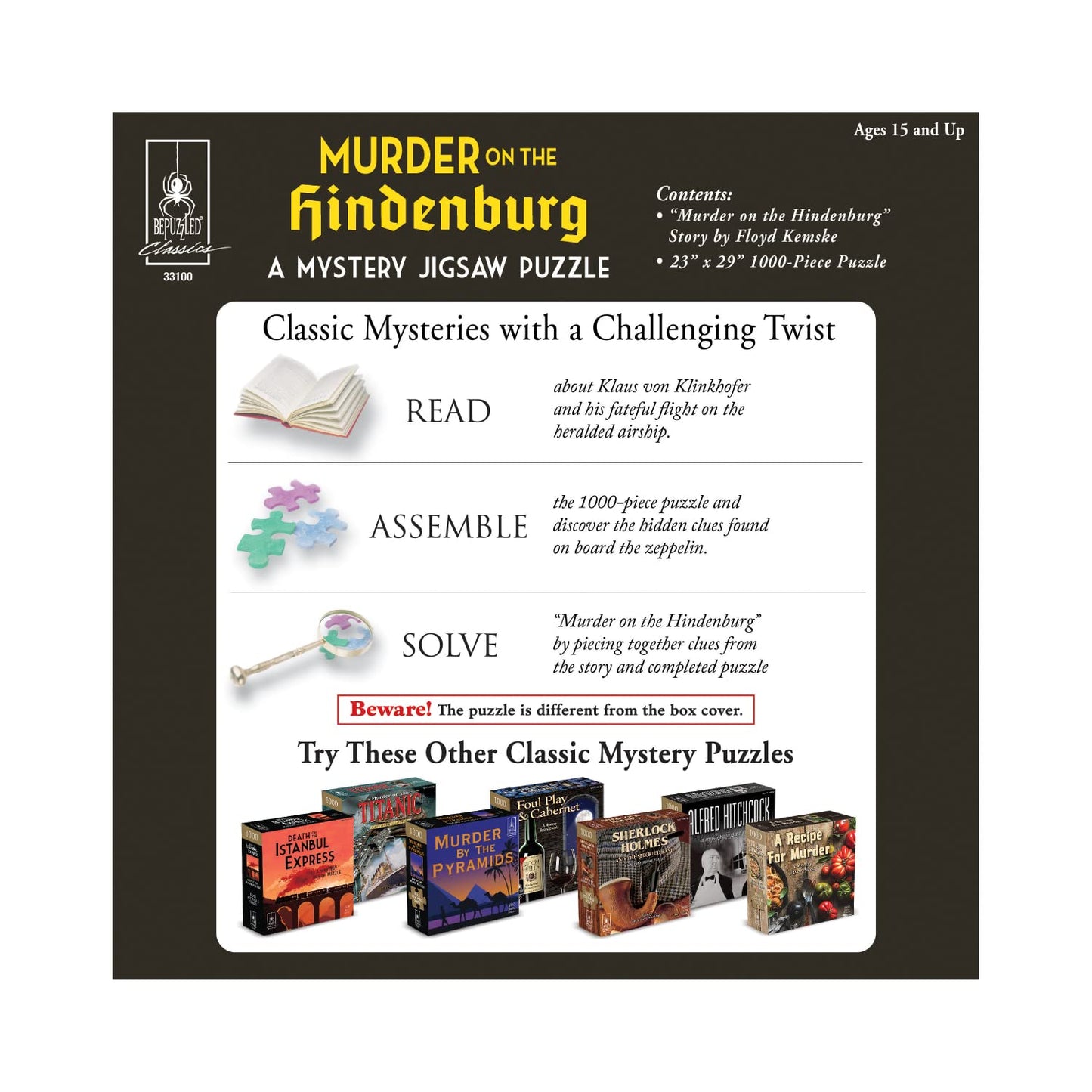 Murder Mystery Party, Classic Mystery Jigsaw Puzzle, Murder On The Hindenburg, 1,000 Piece Jigsaw Puzzle