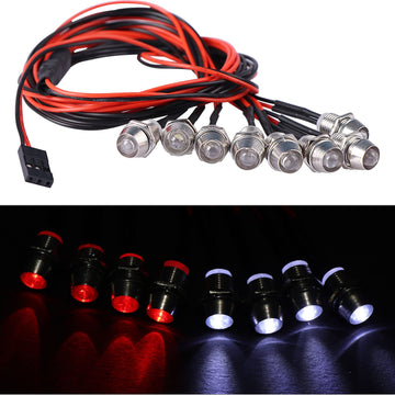 Acekeeps RC Scale Crawler Led Light Kit, RC SC Car Headlights and Taillight Combo for 1/10 Slash RC Truck SCX10 GEN7 Crawler, 1-
