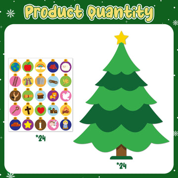 Haooryx Christmas Diy Advent Crafts - 24-Piece Jesse Tree Christmas Diy Advent Calendar Self-Adhesive Sticker Christian Religious Countdown To Calendar Jesse Tree Christian Winter Xmas New Year Gifts
