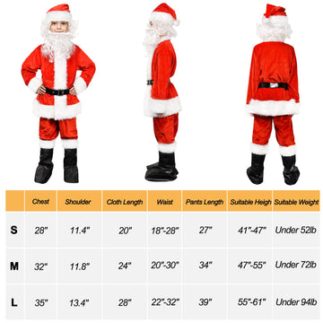Children'S Santa Suit Christmas Child Santa Claus Costome Kids Halloween Costume Cosplay (Medium)