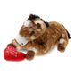 DolliBu I Love You Valentine Plush Lying Brown Horse - Cute Stuffed Animal with Red Heart and Name Personalization Gift for Valentines Day  Birthday  Anniversary  Romantic Date - 10.5 Inches