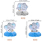 6 Pcs Blue Elephant Honeycomb Table Centerpiece It'S A Boy Baby Shower Table Toppers Centerpieces Decro For Elephant Theme Gender Reveal Baby Shower Birthday Party Table Decorations Supplies