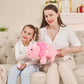 Karister Plush Dinosaur Stuffed Animals Set - Pink Mommy Dinosaur with 3 Baby Dinosaurs (Triceratops, Stegosaurus, Diplodocus)