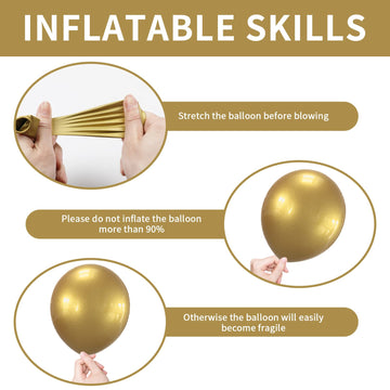 Labeol Metallic Gold Balloons Different Sizes 139Pcs 18/12/10/5 Inch Chrome Gold Balloon Garland Arch Kit Quality Latex Balloons Gold Decorations For Wedding Party Birthday Graduation Baby Shower