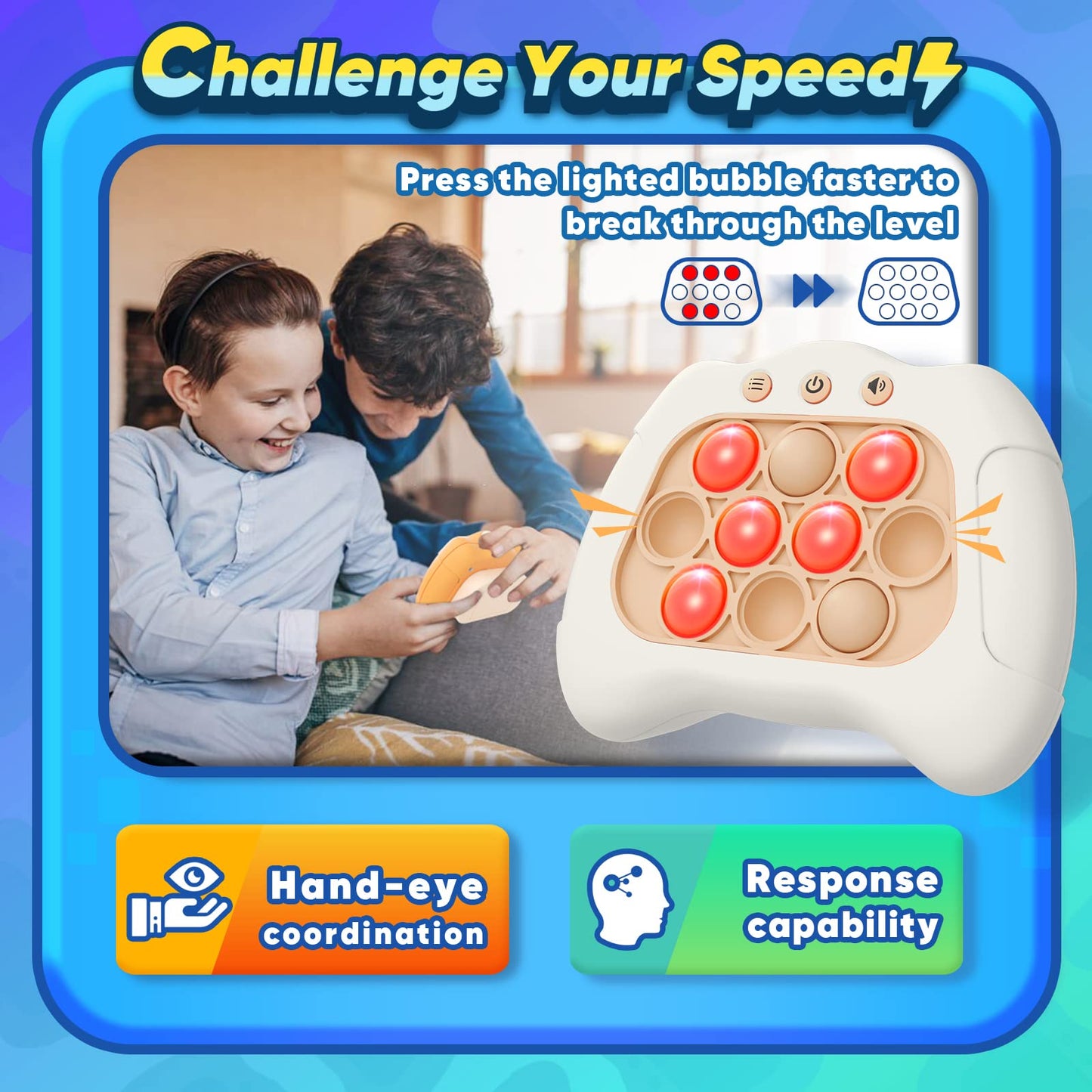 Byserten Handheld Game Sensory Fidget Toys For Kids Age 6-12, Birthday Gifts For 3 4 5 6 7 8 9 Year Old Boys & Girls & Teens-White