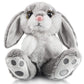 My OLi Plush Bunny Stuffed Animal - 8.5" Gray Polyester Floppy Ear Rabbit Toy for Kids and Girls