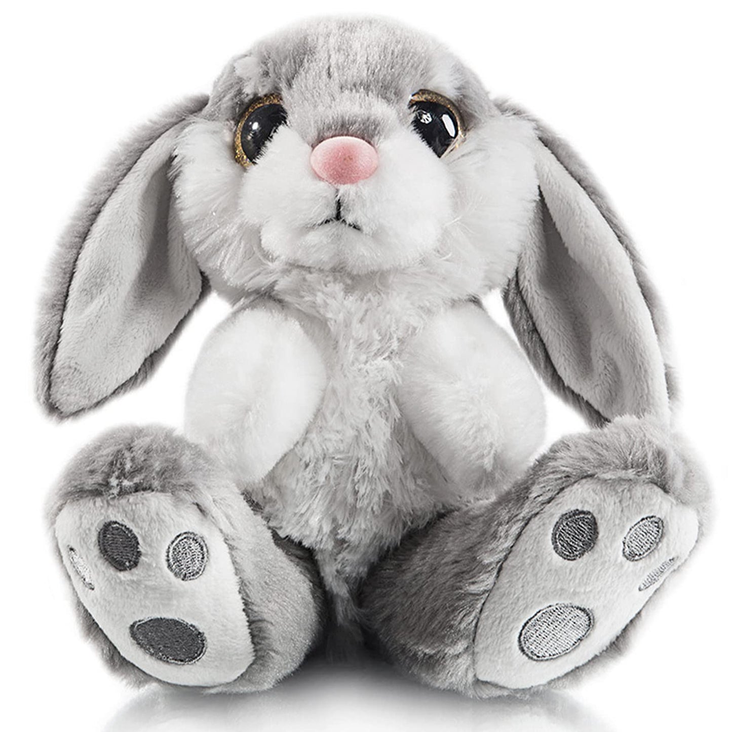 My OLi Plush Bunny Stuffed Animal - 8.5" Gray Polyester Floppy Ear Rabbit Toy for Kids and Girls