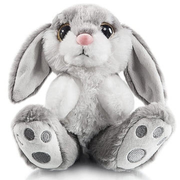 My OLi Plush Bunny Stuffed Animal - 8.5" Gray Polyester Floppy Ear Rabbit Toy for Kids and Girls
